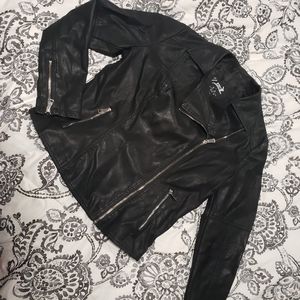 Faux leather PETA biker jacket